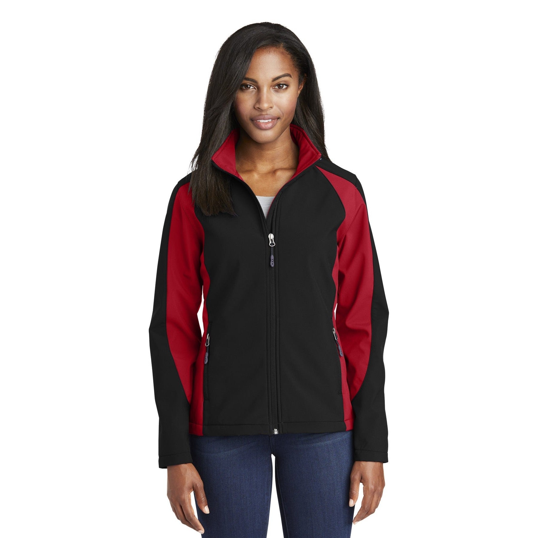 Sport-Tek-Sport-Tek® Women's Colorblock Soft Shell Jacket. LST970-MedTech-2